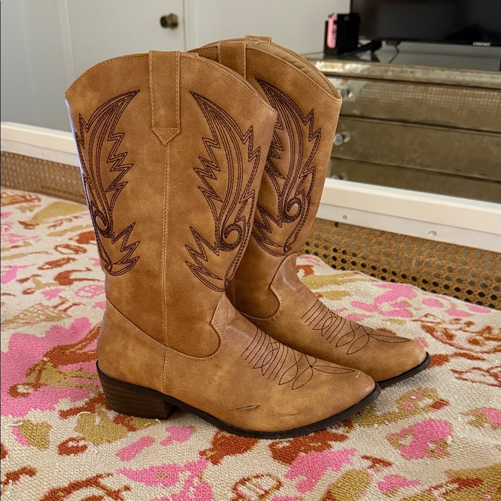 Brown Leather Cowboy Boots